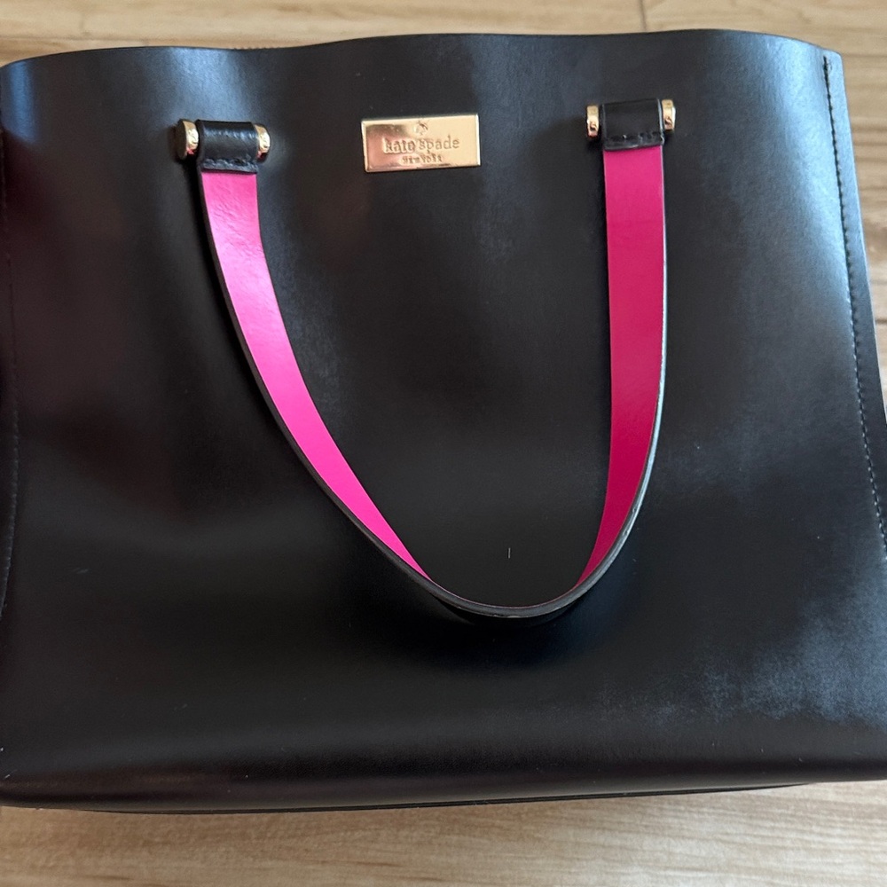 Kate Spade Black Tote with Pink Straps **open to offers**